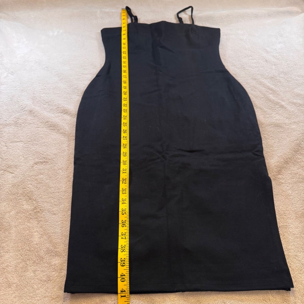 NWT Carolyn Bessette Minimalist Little Black Dress Chic Midi Slip Formal Party L - Picture 5 of 13
